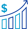 Money increasing in chart